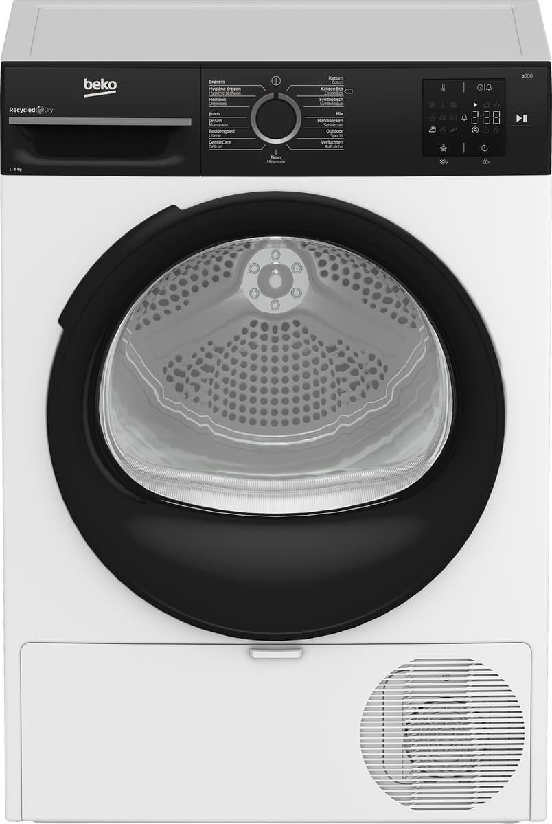 Beko BM3T3823B - Wasdroger - 8 kg - 64 dB - Warmtepomp - Wit — afbeelding 1