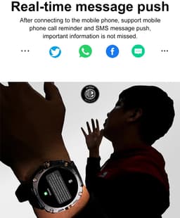 WizBay Premium Select® 1.43inch AMOLED Screen Smartwatch Dames Heren - Android en iOS - Bluetooth Call - 02 Zuurstof - Bloedruk - Dynamic Hartslag & Slaap Monitor - Message - Magnetic Laden - Smartwatches - Zilver met rvs Zilveren Band — thumbnail 13