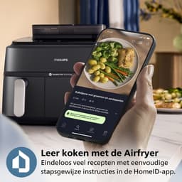 Philips 5000 Series Dual Basket Airfryer - NA551/00 - Stoomfunctie - Dubbele Mand - 9L - Tot 6 Personen — thumbnail 11