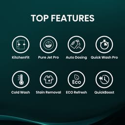 Hisense WF5I1045BBQ Wasmachine - Voorbelading - 10,5 kg - 1400 RPM - Zwart - A-klasse - ConnectLife - Quick Wash - Pure Jet - iFit - iPlay - Trommelverlichting — thumbnail 12