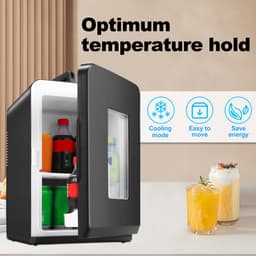 Mobiele Mini koelkast - 15 Liter - Koelen & Verwarmingsfunctie - AC DC 220-240V/12V Auto Aansluiting - 2 in 1 Draagbaar - Zwarte Glazen Deur - Mini Beauty Fridge - Skincare, Medicijnen, Eten, Drinken — thumbnail 9