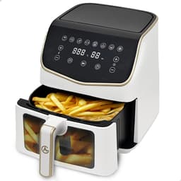 AG Airfryer XXL Premium - Wit- Luchtfriteuse - Anti-aanbak - Tot 8 personen- Vaatwasserbestendig - Met Receptenboek - Extreem Stil- Snelkooktechnologie - Digitaal Display - Tot 200°C - 8 Voorgeprogrammeerde standen. 7.5L — thumbnail 1