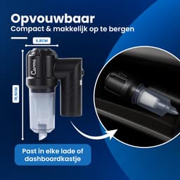 CarMe 2-in-1 Auto Stofzuiger - Zuigen & Blazen - Kruimeldief - 7 Opzetstukken - Oplaadbaar - Handstofzuiger - Air Duster - Zwart — thumbnail 5