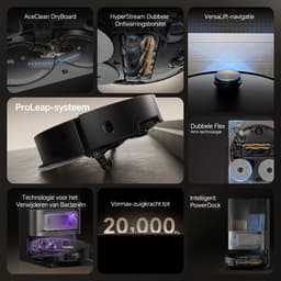 Dreame X50 Ultra Complete - Robotstofzuiger met dweilfunctie - Geschikt voor huisdierharen - Complete Accessoires kit - Eenvoudig schoonmaken van laag meubilair - Zwart — thumbnail 13