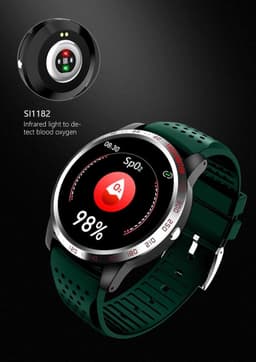 Belesy® Tachy - Smartwatch Dames - Smartwatch Heren - Horloge - 1.3 inch - Kleurenscherm - Stappenteller - Bloeddruk - Hart ECG - Mutli sport - Zilver - Blauw - Siliconen - Moederdag — thumbnail 16