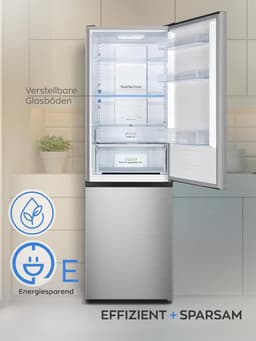 Heinrich´s HKS 3095 Koel- en vriescombinatie 304 liter - No Frost - XXL - koelvolume 207 l, vriesvak 97 l - stil 39 dB - energieklasse E - inox — thumbnail 4
