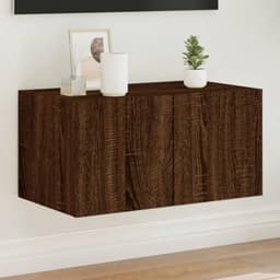 TV wandmeubel met LED verlichting 60x35x31 cm bruin eiken, muurkast, tv kast, zwevend tv meubel — thumbnail 2