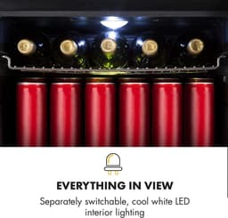Drankkoeler met Glazen Deur - 47 Liter Minikoelkast met LED Verlichting en 5 Koelinstellingen — thumbnail 3