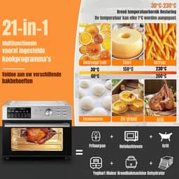 MMP® Heteluchtoven - Oven - Airfryer Oven - Zilveren Rand - 44cm x 46cm x 38cm — thumbnail 3