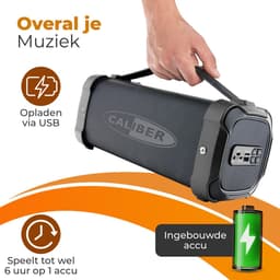 Caliber Bluetooth Speaker -Draagbare radio - Draadloze Speaker - Stevige Handgreep - 40 Watt - Met FM Tuner - Tot 6 uur muziek met accu (HPG525BT) — thumbnail 3