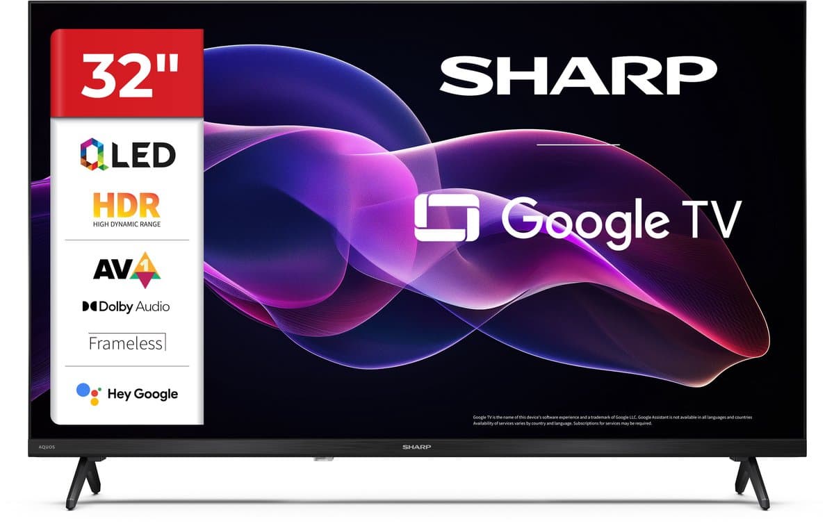 Sharp 32HF3265 - 32 inch HD-Ready QLED met Google TV — afbeelding 1