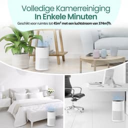 Emerio Luchtreiniger - 45 m² - 50dB - HEPA 13 + Koolstof Filter - met App - Nachtmodus - Ionisatie Functie - Luchtkwalititeitsindicator - Helpt Tegen Allergie & Hooikoorts - Timer Functie - AP-132325 Wit — thumbnail 7