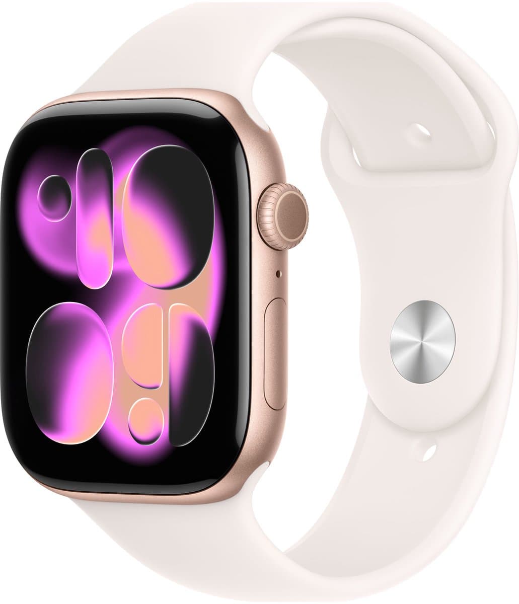 Apple Watch 11 - Wifi - 46mm - Rose Goudkleurig Aluminium Case with Light Blush Sport Band - M/L — afbeelding 1