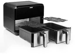 Princess Double Basket Airfryer 182074 - Dubbele Airfryer - 9 liter - 2 manden - XL - 8 programma's- 2400W - Dubbele heteluchtfriteuse - PFAS vrij - Touchscreen - RVS/Zwart - Sync functie — thumbnail 15