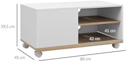 TV-kast op wielen met 2 remmen en 2 opbergcompartimenten — thumbnail 2