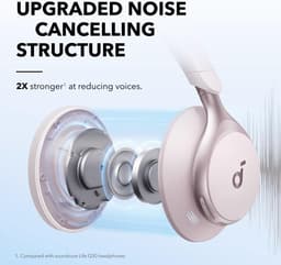 soundcore by Anker Space One Draadloze Over-ear Koptelefoon Roze - Headphones - Active Noise Cancelling, Multipoint Connection, 55 uur accuduur, Bluetooth 5.3, LDAC, Hi-Res Certified — thumbnail 6
