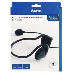 PC-Office-headset NHS-P100' met nekband, stereo, zwart — thumbnail 2