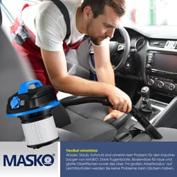 MASKO® Alleszuiger Nat- en Droogzuiger 1800W + stopcontact, Blaasfunctie, Droog- & natzuigen | Industriële stofzuiger vuilreservoir 30L Bouwstofzuiger - Blauw — thumbnail 6