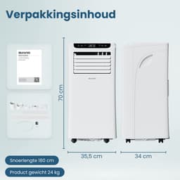 Auronic Mobiele Airco - 10.000 BTU - 4-in-1 - Airconditioning met 2 Raamafdichtingskits - Ventilator - Ontvochtiger - Tot 25m² - Wit — thumbnail 9
