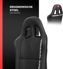 REBBLERS® PRO Premium Racing Cockpit - Race Simulator + Vloermat - Verstelbaar van Formula naar GT/Rally - Zwart — thumbnail 3