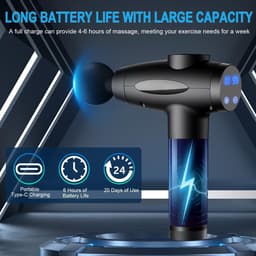 Massage Gun Professioneel - Massage Apparaat - Theragun - Zwart — thumbnail 2