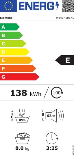 Siemens WT43H00SNL - iQ300 - Wasdroger - Warmtepompdroger - 8 kg - AutoDry technologie beschermt kleding - Outdoor-programma: veilig drogen van waterafstotende kleding en buitenkleding — thumbnail 2