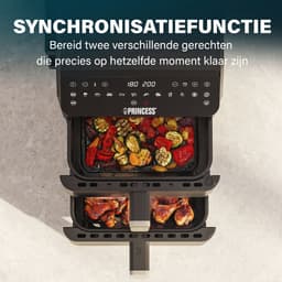 Princess Heteluchtfriteuse - 182278 - 3000W - Stack Airfryer 11,2liter - PFAS-Vrij - 2 lades (Sync) - 11 Bakprogramma's - Bespaart 45% ruimte - Dubbele gestapelde lades — thumbnail 12
