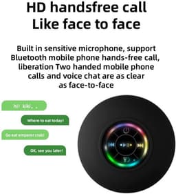 Bluetooth Luidspreker Douche Speaker - Met LED Licht en Zuignap - Waterdichte Mini Speaker - Bluetooth Douche Speaker - Draadloze Draagbare Mini Hoorn Speaker Zuignap - Bass Stereo Trompet - Handsfree Bellen - Voor Douche Thuis en Buiten — thumbnail 8
