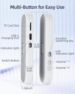 Slaapsprekers - Kussenluid sprekers - Bluetooth-luidspreker - Beengeleiding Muziek Slaaphoofdtelefoon - Onderkussen Bluetooth Speaker - Botgeleiding Technologie - Witte Ruis - Draadloos - Voor een betere nachtrust(Wit) — thumbnail 7