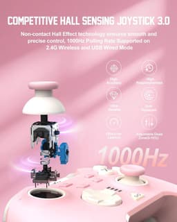 PXN P5 - Draadloze Game Controller - Trillingsfunctie - USB & Bluetooth - PC & Console - Roze — thumbnail 2