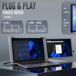Portable Monitor Link 15.6" - Full HD IPS - 1-Kabel - Draagbare monitor voor laptop - Extra scherm laptop - Incl. Draagtas — thumbnail 3