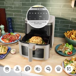 Bosch MAF671C0 Airfryer XXL - Serie 6 - 7,2L - Shake alarm - Kijkvenster - Warmhoudfunctie - 7 programma's - Tot 5 personen - Dark Cream — thumbnail 13