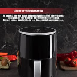 Aura® Mini airfryer - Airfryer - Airfryer klein - Zwart - 28cm x 22cm x 29cm — thumbnail 6