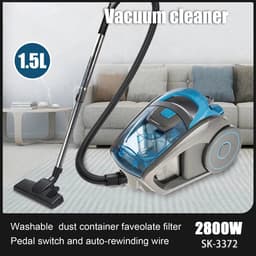 Sensova 2800W Zakloze Stofzuiger met Snoer – Multi-Cyclonische Filtratie, 15.000 Pa Zuigkracht, Grote 1,5L Stofcontainer voor Harde Vloeren, Tapijten en Dierenharen — thumbnail 2