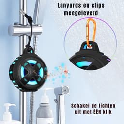 MIRA® Douche Speaker - Badkamer Speaker - Douche Speaker Bluetooth - Zwart - 11cm x 10cm x 6cm — thumbnail 6