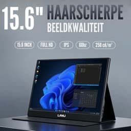 Portable Monitor Flex 15.6" - Full HD Draagbare monitor - Draagbaar scherm met USB-C & HDMI - Plug & Play - Incl. Beschermhoes — thumbnail 2
