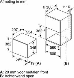 Bosch BFL523MB1F - Serie 4 - Inbouwmagnetron - 38x59 cm - 20 l - Zwart - Eenvoudig te reinigen met hydrolyse — thumbnail 8