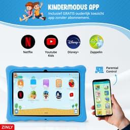 ZINLY® Kindertablet XL - Tablet - 10 inch - 5000 mAh batterij - Android 10.0 - Langdurig gebruik - Kids Proof - Kinder tablet voor kinderen vanaf 3 jaar - Incl beschermhoes & Ouderlijk Toezicht App - Blauw — thumbnail 6