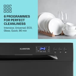 Klarstein Vaatwasser mini- voor 8 couverts, stille kleine vaatwasser met 6 wasprogramma's, kleine tafelmodel vaatwasser voor thuis, kantoor, camping, mini-vaatwasser met wateraansluiting - Vaatwasmachine - 8 Maatgedekken 49 dB 45 cm 1620W — thumbnail 3
