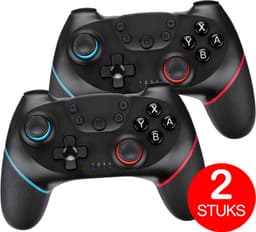 2x Draadloze Controller Geschikt voor ALLE Nintendo Switch en OLED - Ergonomische Handvat Gripstand — thumbnail 1