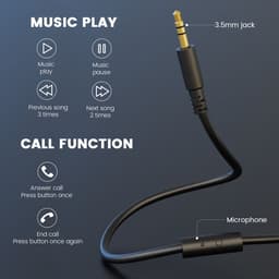 OneOdio Studio HiFi - koptelefoon met microfoon - extra lange kabel -  muziek|studio|DJ (zwart) — thumbnail 7