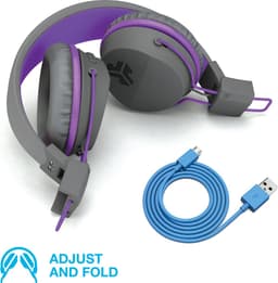 JLAB Jbuddies kinder Koptelefoon Draadloos – Koptelefoon kinderen geluidsdempend – Gehoorbescherming kinderen – Volumelimiet 84 dB – 24 uur batterijduur – Bluetooth - Grijs/Paars — thumbnail 9