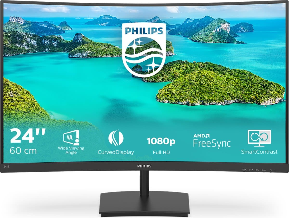 Philips 241E1SCA - Full HD Curved Monitor - 24 Inch — afbeelding 1