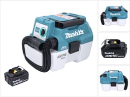Makita DVC 750 LG1 accustofzuiger LXT 18 V 67 mbar 7,5 l borstelloos + 1x accu 6,0 Ah - zonder oplader — thumbnail 1