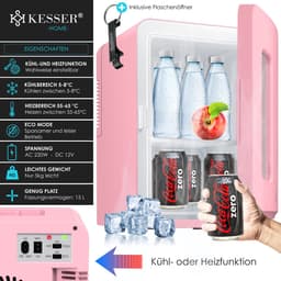 KESSER® Tafelmodel Koelkast 15 Liter AC DC 220-240V en 12V - Mini Koelkast Vrijstaand met Verwarmingsfunctie - Koelbox ideaal voor Auto en camperen - — thumbnail 13