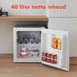 KitchenBrothers Mini Koelkast - 40L - Kleine ijskast - Vrijstaand - Minibar - Frigo - Compact - Wit — thumbnail 4