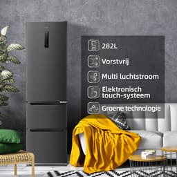 CHiQ CID282NEIBE - Koel-vriescombinatie - 282 Liter - No Frost - Inverter Compressor - LED Display - 37 dB - 3 Deuren - 12 jaar garantie op compressor — thumbnail 3