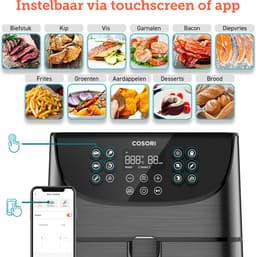 Cosori XL Airfryer - Heteluchtfriteuse 5.5 liter - Inclusief Spiezenrek en 5 Spiezen - met App Connectie – Zwart — thumbnail 17
