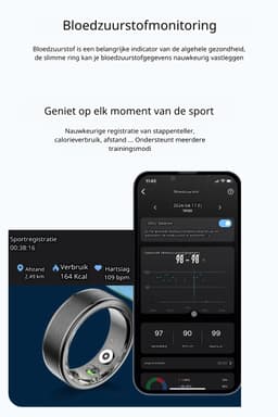 DrPhone RingSense V3 – Smart Ring - Europese ringmaat 59 - 5ATM Waterdicht – Slaapmonitor – Hartslagmeter - SpO2 + Case - Rose Goud Kleurig — thumbnail 15