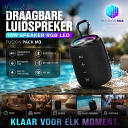 Draadloze Draagbare Luidspreker 10W Speaker RGB LED Draadloos & Wireless Fusion Pack M3 – Draagbare Bluetooth Speaker 10W | Waterdicht | RGB LED | Hifi Bas | BT/USB/TF/FM | Outdoor Wireless Speaker-Kerstcadeau-Nieuwjaar-2026-Verjaardag- — thumbnail 5